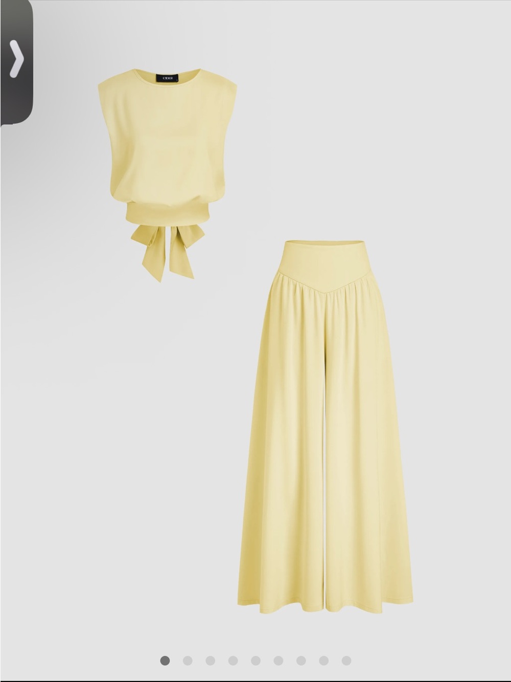 Light Yellow High-Waist Yellow satin set